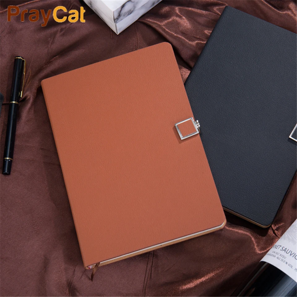 

Luxury Leather Notebook Diary Business Journal Cover Soft Writing 120 sheets Planner Notebooks Grift Box Set Custom Logo