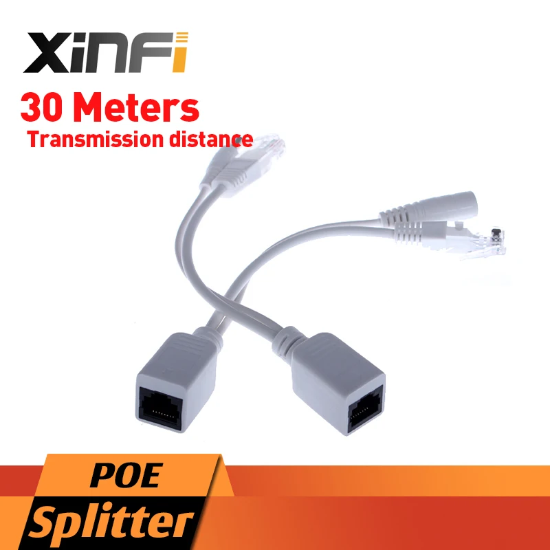2 pairs / lot PoE Passive Cable Splitter Power Over IP Camera