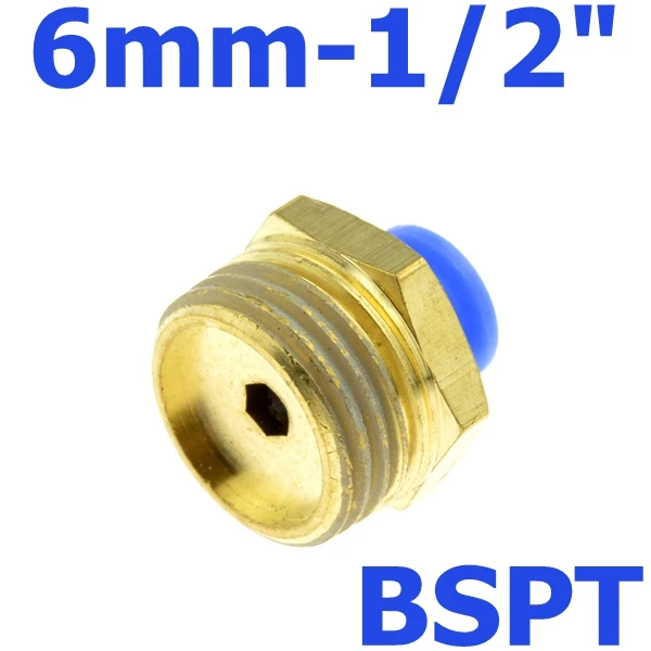 Воздушный пневматический шланг 10 мм 8 мм 12 мм 6 мм 4 мм 1/" BSP 1/2" 1/" 3/8" "с наружной резьбой соединитель для воздушной трубы быстрое соединение латунный фитинг - Цвет: PC6-04