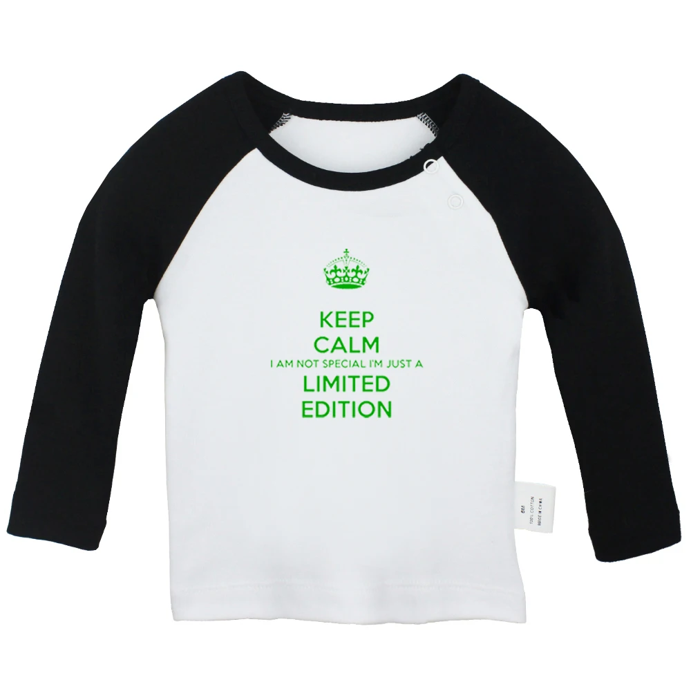 Футболки для новорожденных с надписью «Keep calm I'm not special I'm just a limited edition» цветные футболки с длинными рукавами для малышей - Цвет: JaBabyYCB1047C