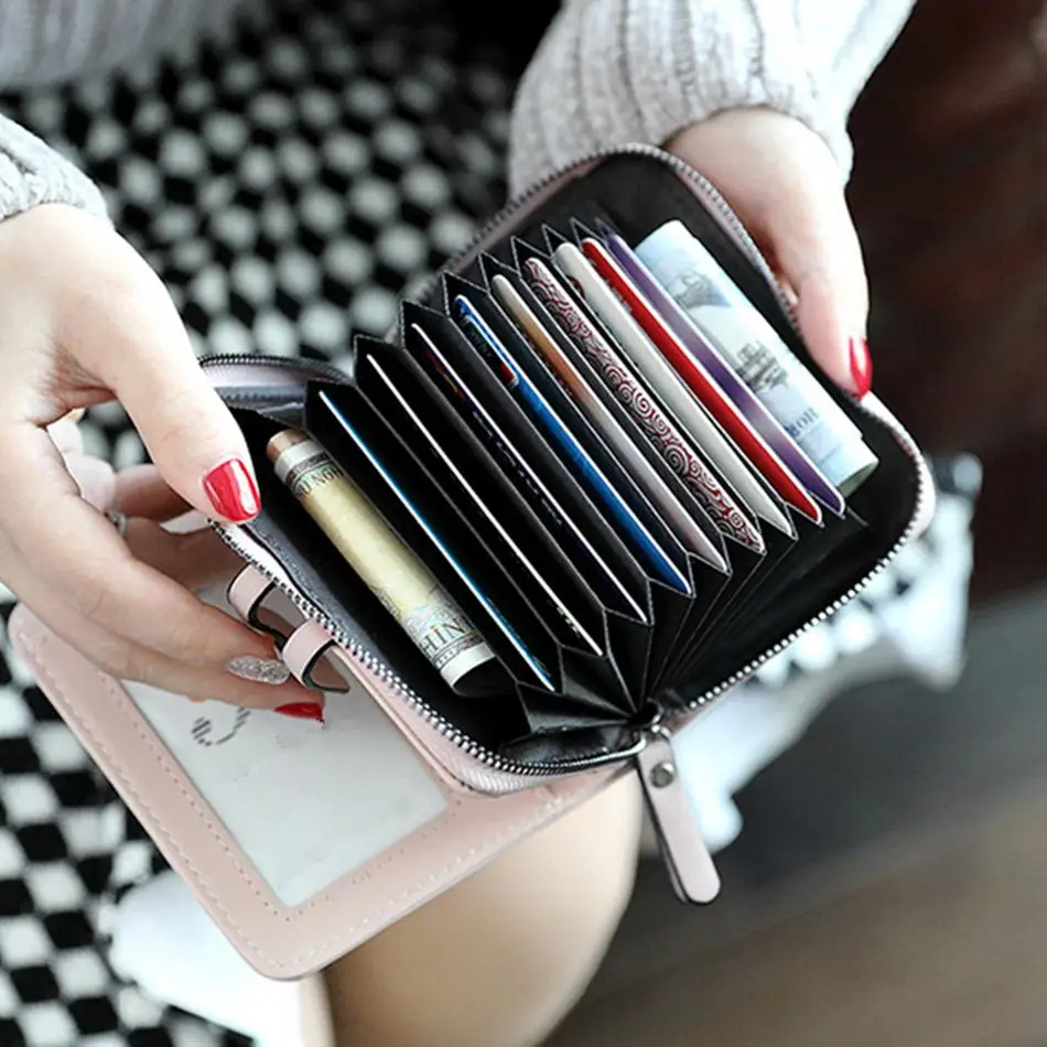 

Fashion PU Leather Short Women Wallet Zipper Small Women Wallets Card Bag With Coin Purse Pockets Credit Holders
