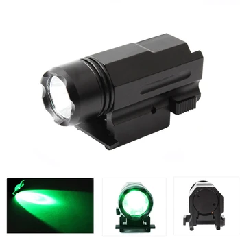 

2018 New Tactical Flashlight 76x33x40MM Hunting Pistol Gun Rifle Scope Green Flashlight Shooting Airsoft Light Fit For 20mm Rail