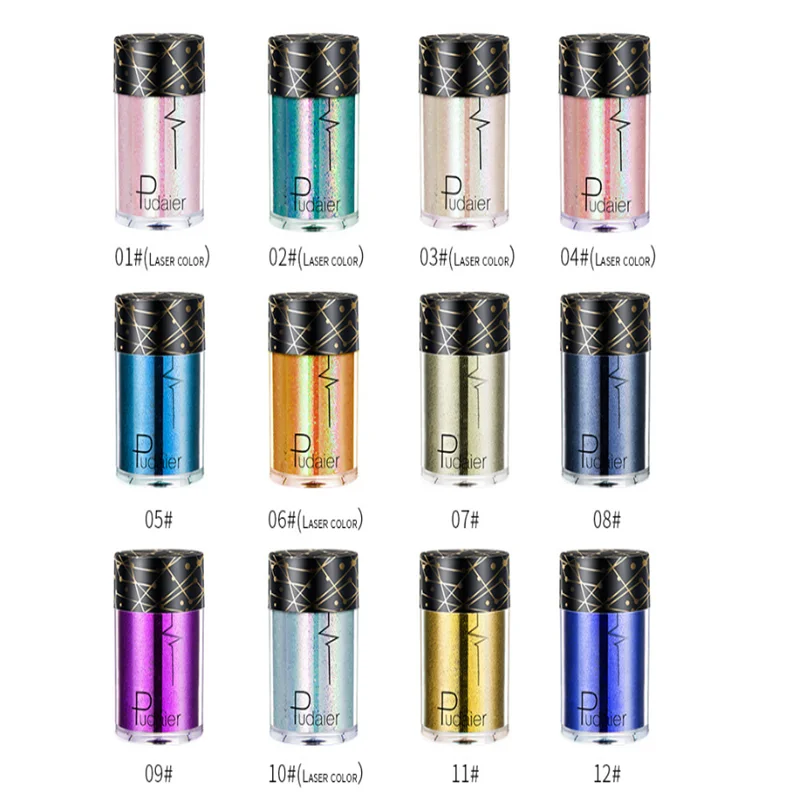 

New Arrival Glitter Eyeshadow Metallic Loose Powder Waterproof Shimmer Pigments Colors Eye Shadow Makeup Cosmetics