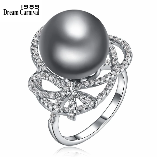 DreamCarnival 1989 Flower Style Wedding Jewelry Synthetic Grey Pearl Wholesale P DreamCarnival 1989 Flower Style Wedding Jewelry Synthetic Grey Pearl Wholesale P
