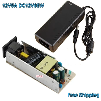 

Free Shipping 1pcs 12v 5a adapter LED Driver AC 100-240V to DC 12V 5A Power Supply Charger Adapter Transformer 12v 60w adapter