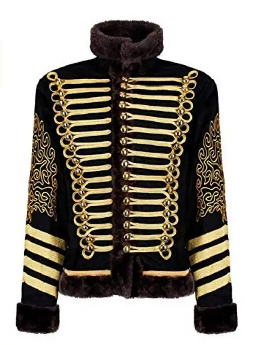 Мужская Черная Золотая куртка Hussar в стиле стимпанк мужская с искусственным
