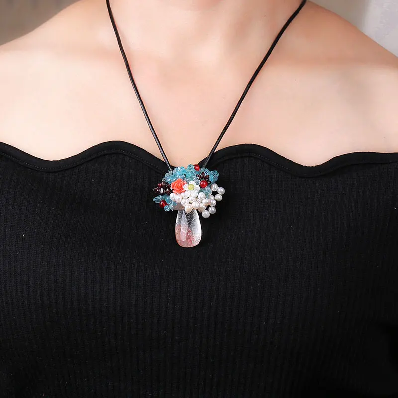 Корейская мода аксессуары с диким роскошным серым жемчугом Кулон Кристалл Брошь корсаж иглы воротник цветок одежда для женщин