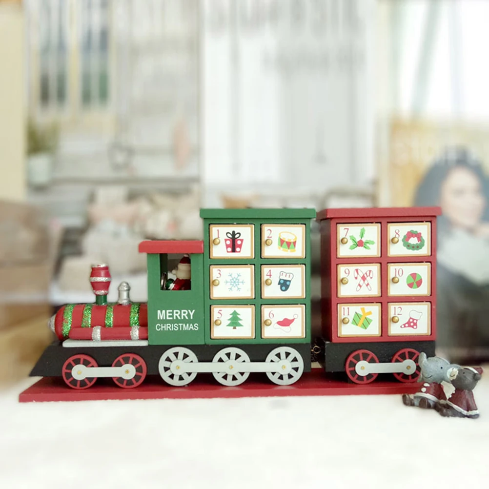 

1PC Advent Calendar Lovely Creative Train Shape Christmas Decorative Calendar Advent Calendar for Christmas Gifts Decorations
