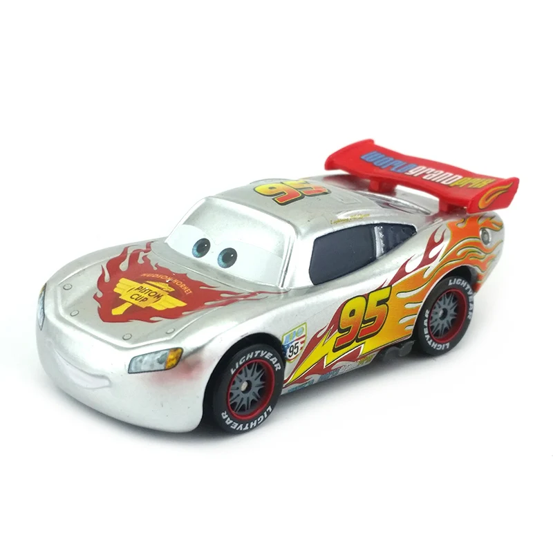 Disney Pixar Cars Gold Dinoco синий черный полицейский Молния Маккуин литой игрушечный автомобиль для детей 1:55 Свободный бренд и - Цвет: McQueen With Metalli