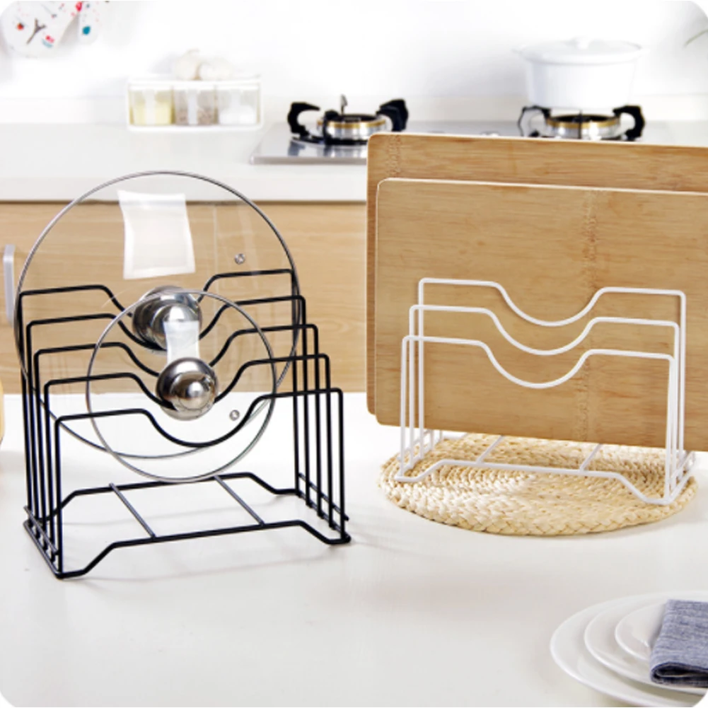 

Metal Steel Cutting Board Holder Block Kitchen Organizer Pantry Bakeware Rack Pan Pot Cover Lid Rack Stand