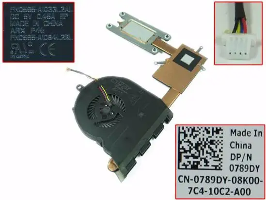 Emacro для AT1PJ002RC0 FN0565-A1033L2AL Inspiron 15 5000 DC 5 V 0.45A 4-проводной вентилятор радиатора