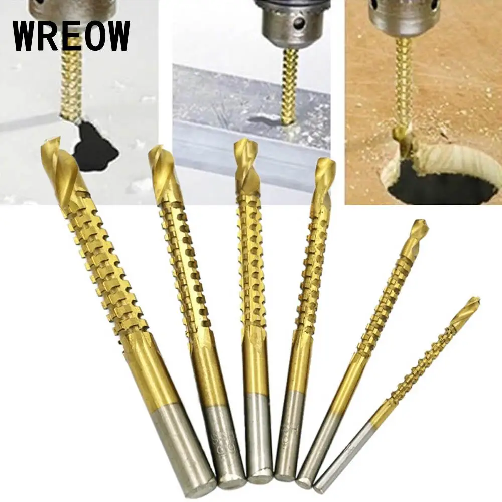 

6pcs Mini HSS Drill Bit Set Hemp Flowers Titanium Coated High Speed Steel Electric Drill Tool Set Woodworking Drill Bits