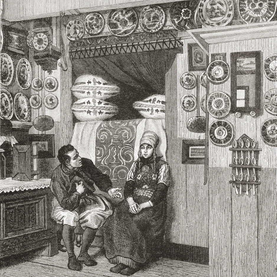 Interior Of A Typical Wooden House On The Island Of Marken The Netherlands In The 19Th Century From Pictures From Holl 3