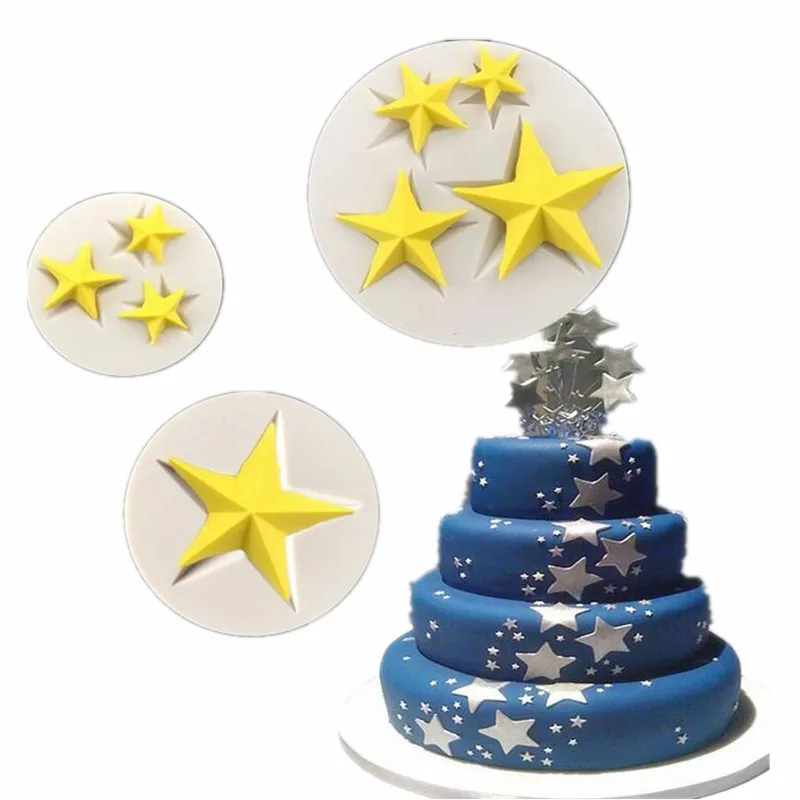 

Three kinds of Stars Shaped Silicone Cake Mold Kitchen Baking Mold Sugar Craft Fondant Cake Tools Cake Decoration Mold