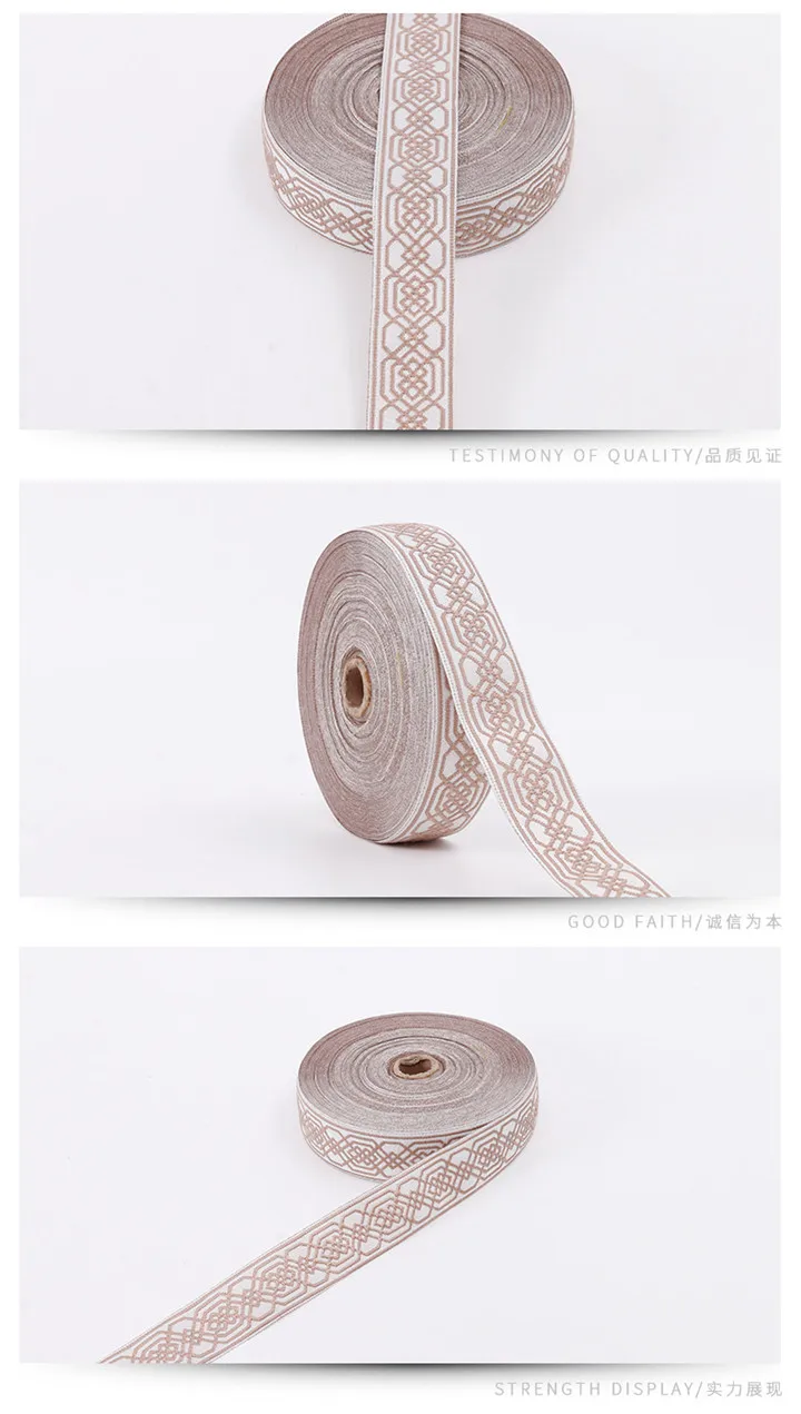 8  25mx3cm Jacquard Ribbon For Home Textile Curtain Printed Satin Ribbon Handmade Diy Wedding Decor Cake Box Clothing Gift Ribbons