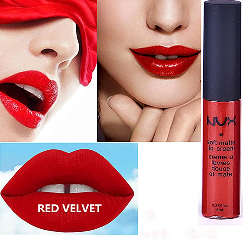 maquiagem colourpop cosmetics Soft Matte Lip Cream Lip Gloss Red Velvet Waterproof Liquid Lipstick 12color Matte Lips Makeup