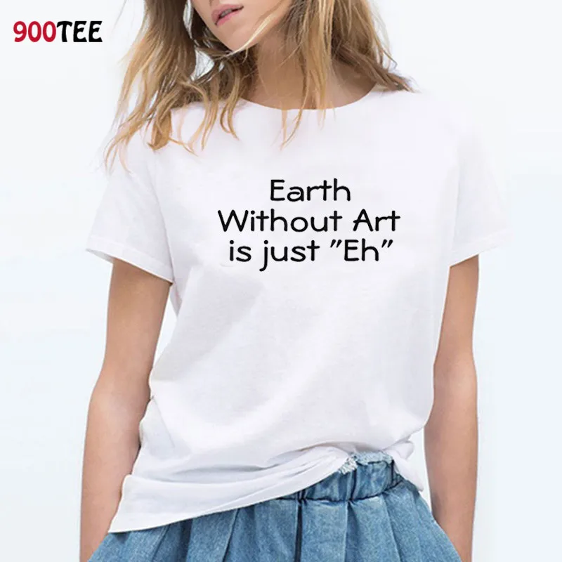 

White Women T-shirt Short Sleeve Fashion Summer Tops Plus Size Loose Fitness Tee Shirt Femme Earth with Art Printed Clothing