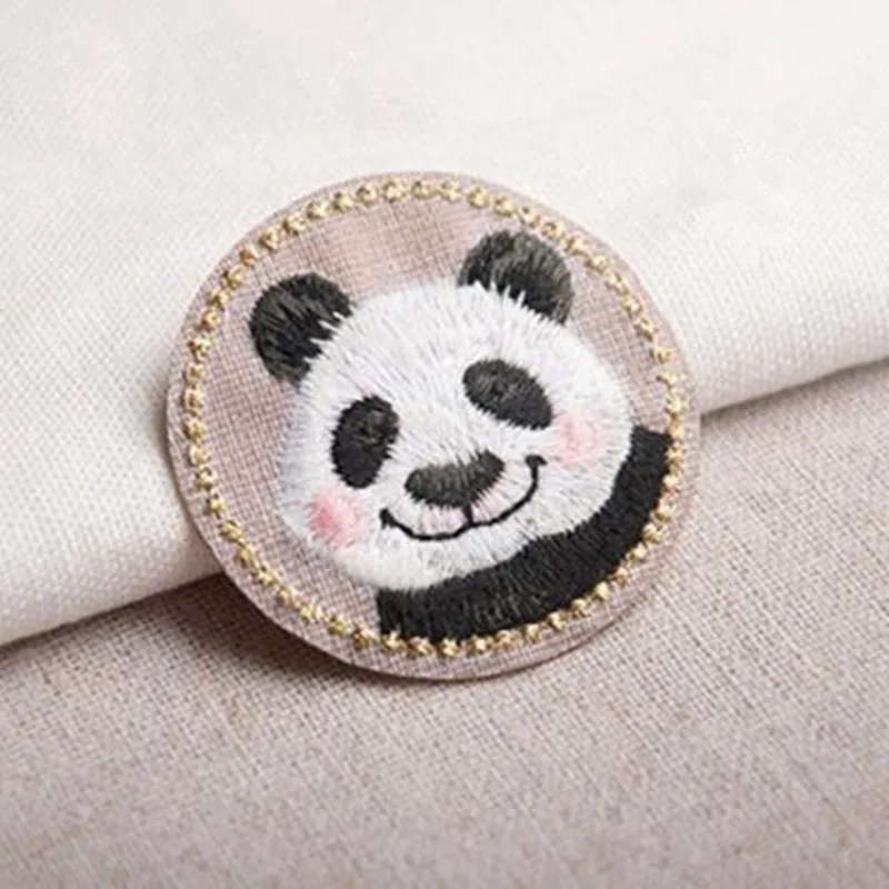 Cute Panda Cat Rabbit Iron On Patches For Clothes Embroidered Kids 