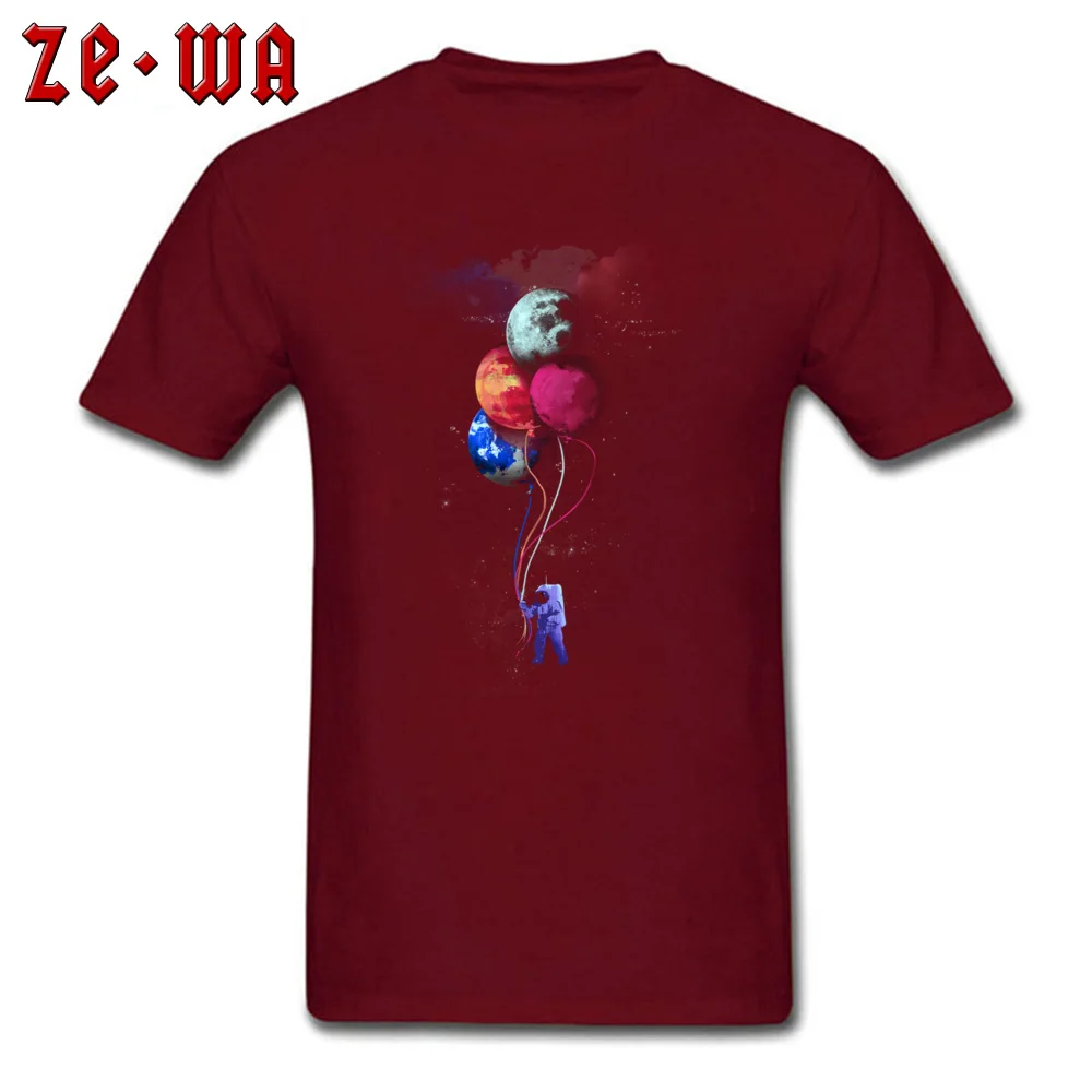 The Spacemans vivid trip Men's Special Casual T Shirt O-Neck Autumn 100% Cotton Top T-shirts Unique Short Sleeve Tee Shirts The Spacemans vivid trip maroon