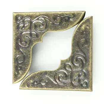

500Pcs Wholesale Antique Bronze Tone Pattern Carved Book Menus Albums Folders Corners Scrapbook Hardware Protectors 43x31mm