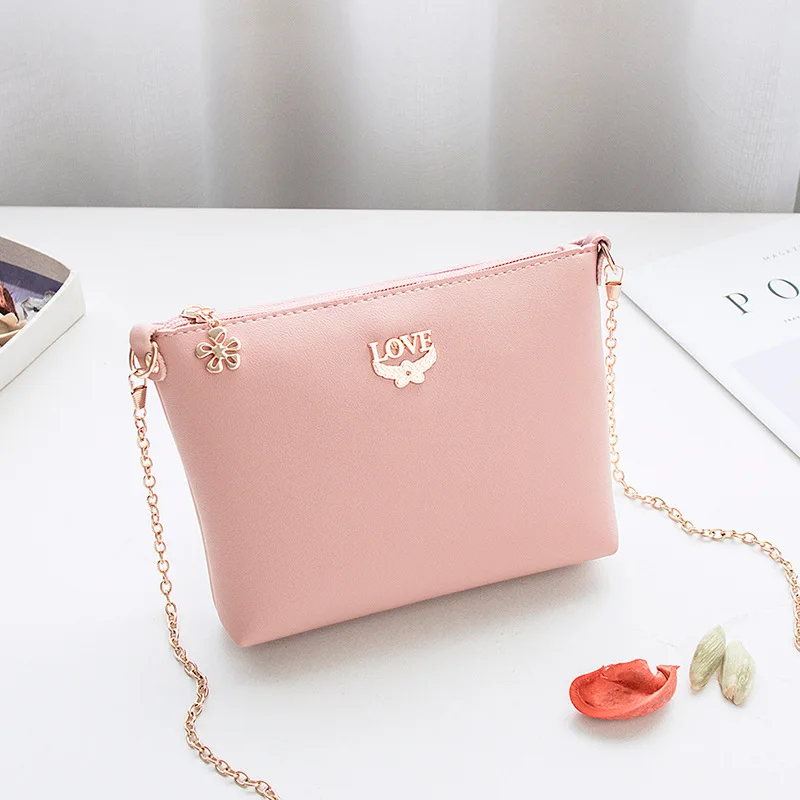 

Women's bag 2019 latest new PU chain shoulder high quality portable solid color exquisite wild fashion Messenger bag