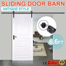 6.6 FT Modern Stainless Steel Sliding Barn Wood Door Closet Hardware Track Set