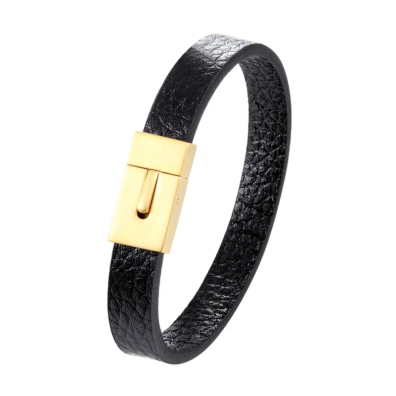 

2019 Top Quality Leather Bracelet Bangle Jewelry Stainless Steel Men's Bracelet Women's Bracelet Gift Preferred Homens Pulseira