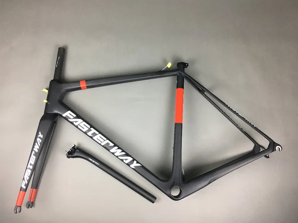 Excellent classic design FASTERWAY PRO full black with no logo carbon road bike frameset:carbon Frame+Seatpost+Fork+Clamp+Headset,free ems 96