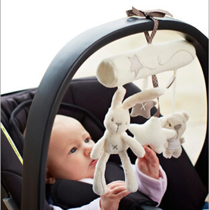 

2019 New Arrive Hot Sale Mamas&Papas Cot Hanging Toy Baby Rattle Toy Soft Plush Rabbit Musical Mobile Products