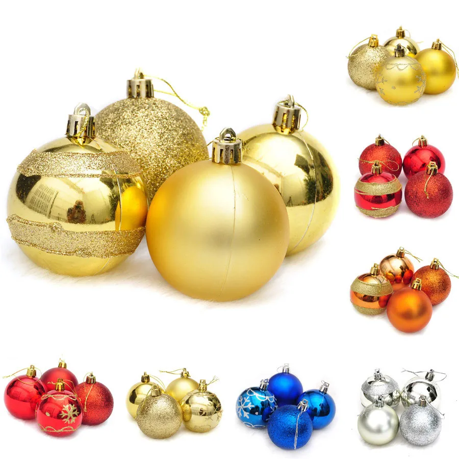 

#ew 4Pcs Christmas Rhinestone Glitter Baubles Balls Xmas Tree Ornament Decoration 8CM Christmas Decorations For Home