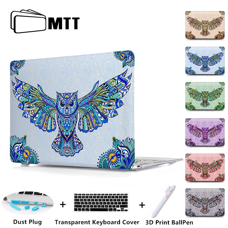  MTT Owl Printed Cover Case For Apple MacBook Pro 13 15 Retina Air 11 12 13.3 inch Mac book Laptop Bag Shell Notebook Case