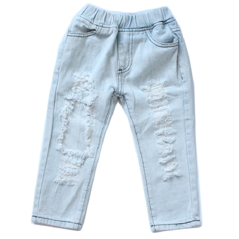 

2018 New girls jeans pants big hole jeans fashion rock star children trousers baby girls clothing for 12M-5Y