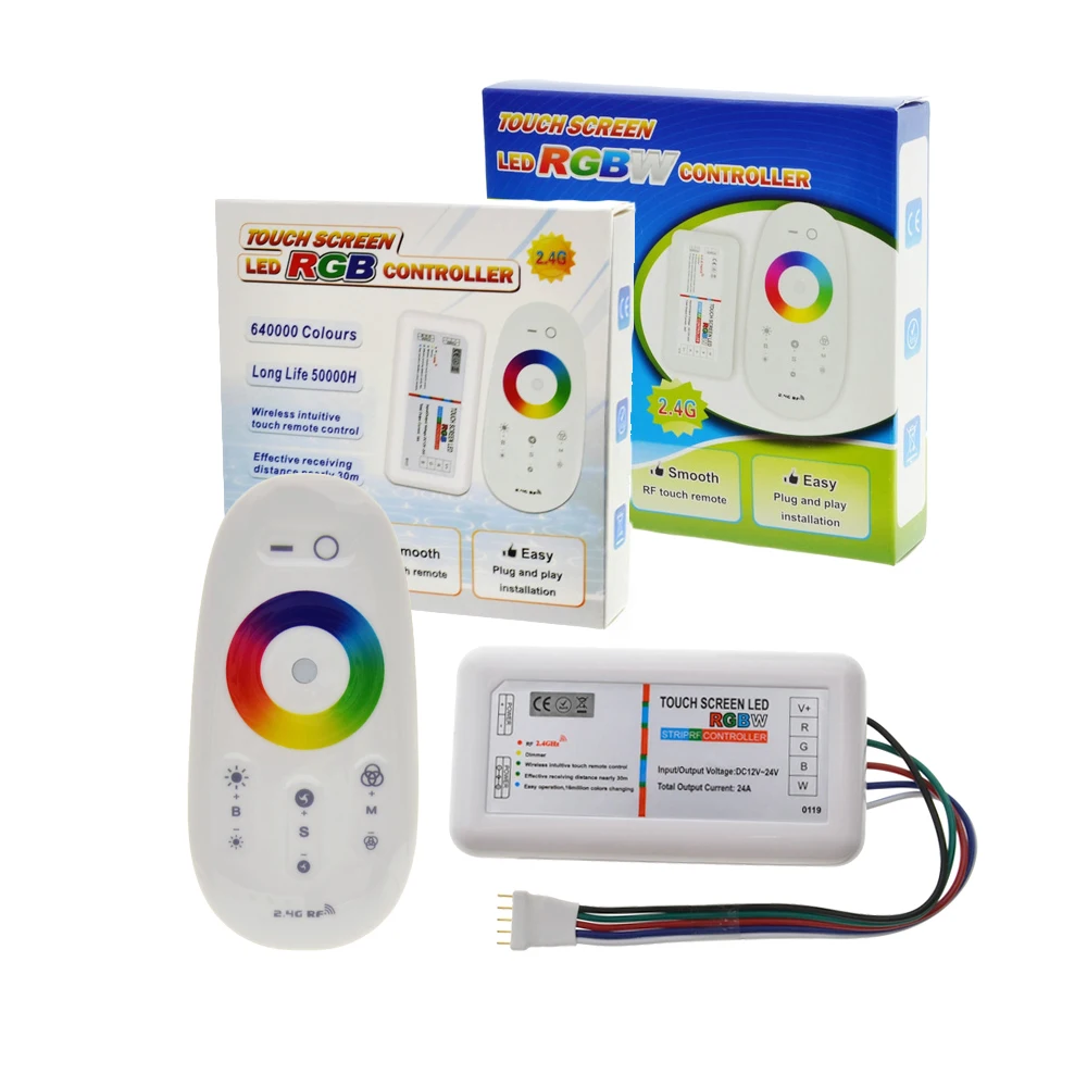 RGBW/светодио дный RGB LED контроллер сенсорный экран 2 4 г DC12 24V 18A пульт дистанционного