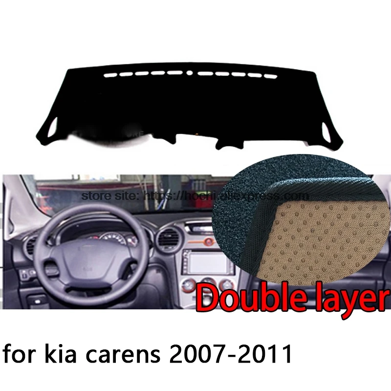 

For kia carens 2007-2011 Double layer Silica gel Car Dashboard Pad Instrument Platform Desk Avoid Light Mats Cover Sticker
