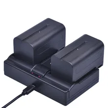 Batmax 2Pcs 7.2V 5200mAh NP-F770 NP-F750 NP F770 NP F750 NPF770 750 Batteries + Dual USB Charger for Sony CCD-RV100 DCR-TRU47E