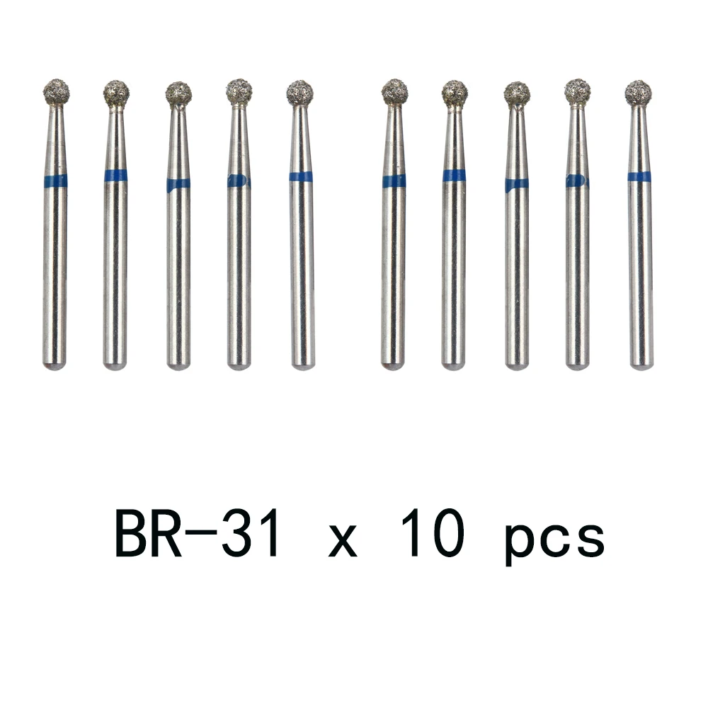 10 шт./упак. BR-31 зубные Алмазные Боры сверла стоматология боры Dia-Burs для высокоскоростной ручной манипулятор диаметр 1,6 мм стоматологические инструменты