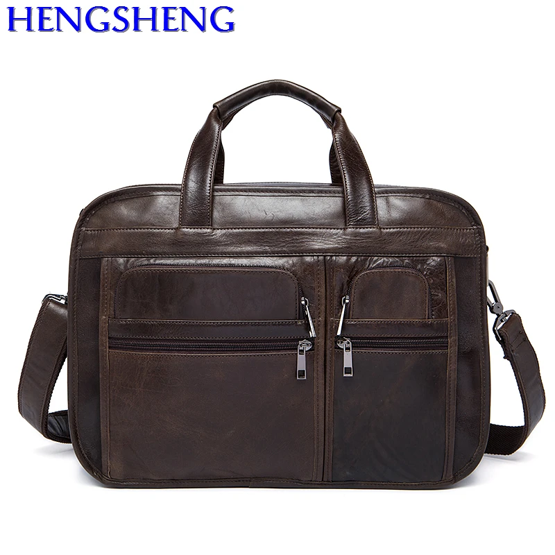 

Free Shipping fashion genuine leather computer bags with quality cow leather unisex computer bags for leather shoulder bags