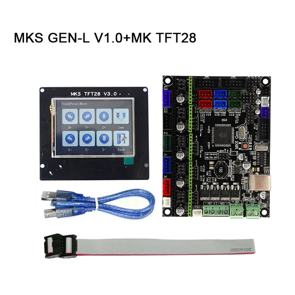 

MKS GEN-L V1.0 Main Board + MK TFT28/TFT32 Fulltouch Screen + USB Cable 3D Printer Parts 8 DJA99