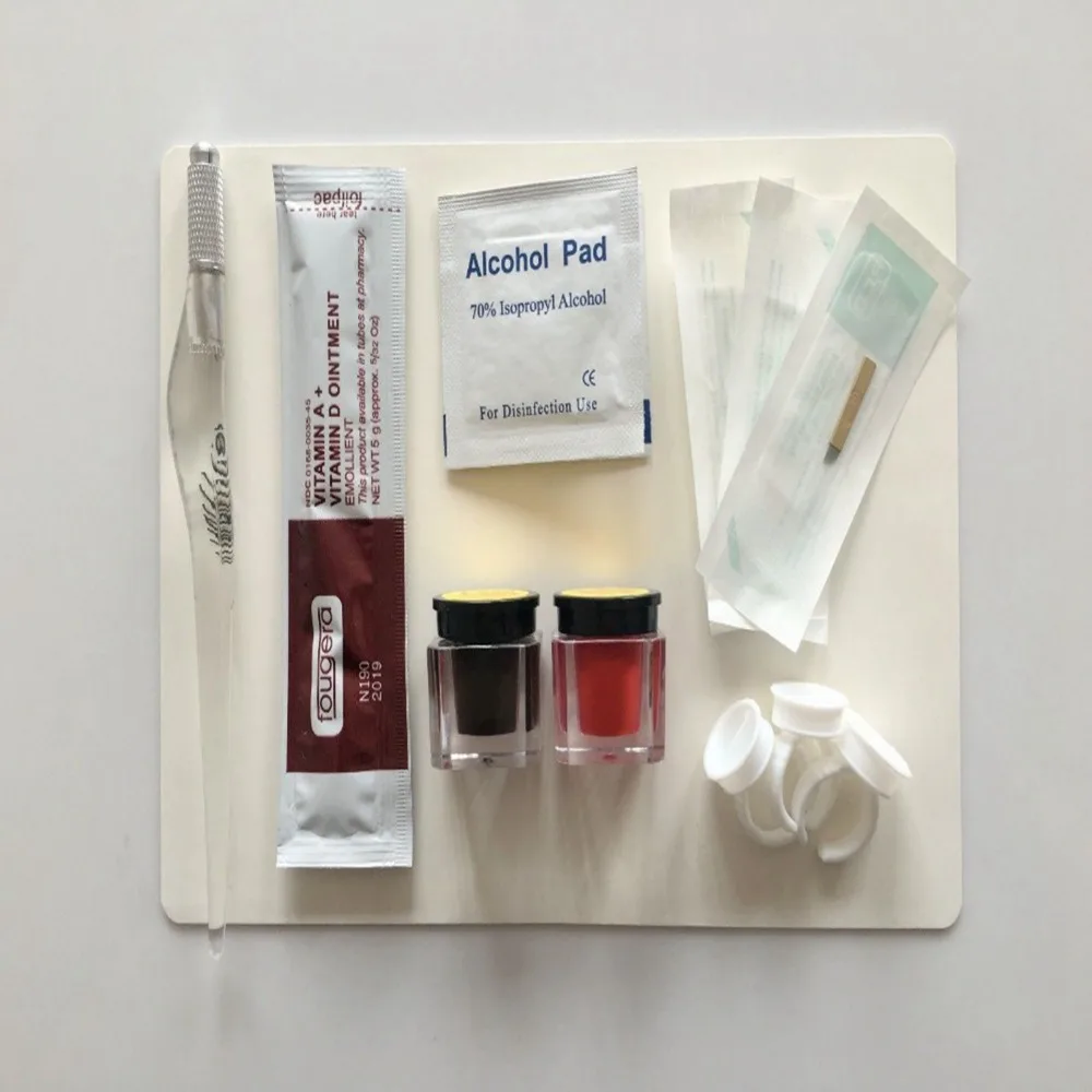 Permanent Makeup 3D Micropigment Eyebrow Tattoo Kit Brow Lip Tattoo Practice Ink
