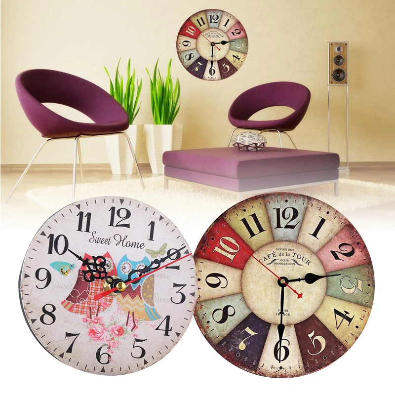 

Retro Wall Clocks Clock Mute Hanging Decoration Ornaments Quartz Clock Home Decoration Variety Roman Number 12cm Diameter Clocks