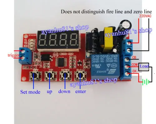 Цифровой AC 220 В многофункциональный таймер задержки синхронизации реле триггера модуль твердотельного реле