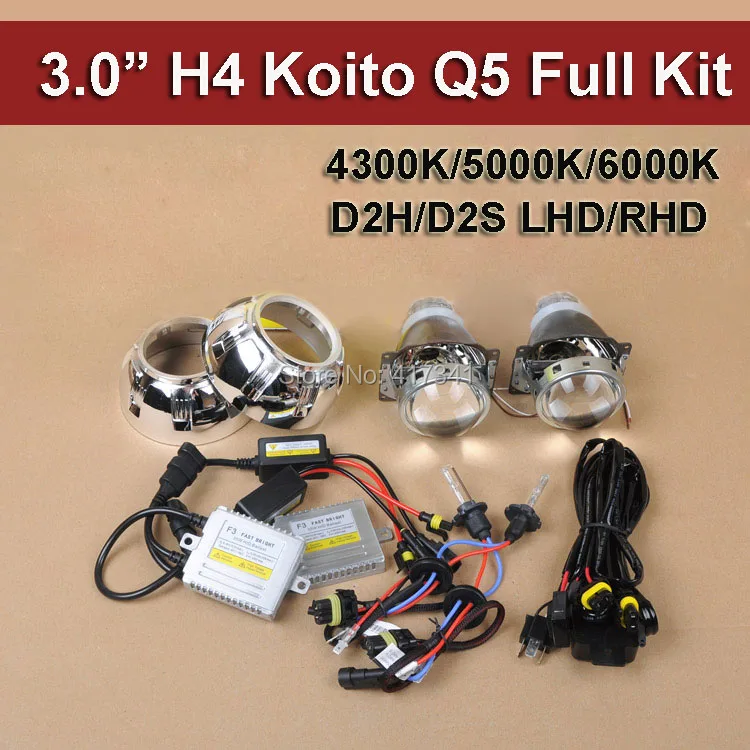 Автомобильные фары H4 Koito Q5 Hid линзы проектора Bi Xenon наборы 35 Вт D2H HID ксеноновые