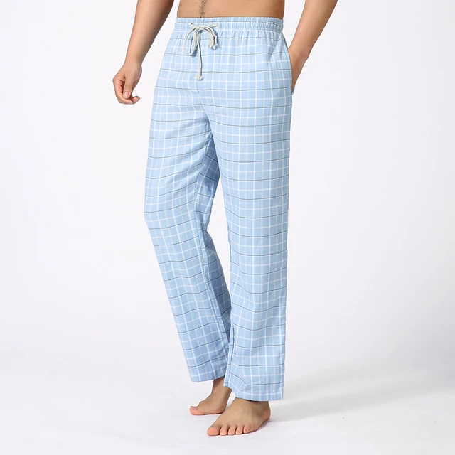Summer 100% cotton sleep bottoms mens pajama simple sleepwear pants pijamas for male sheer mens pants pyjama trousers plus size