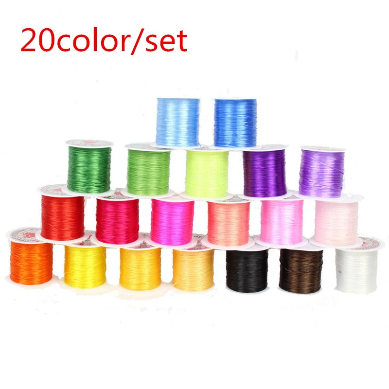 20color/set Strong Mixed Color Clear Crystal Elastic Stretchy String