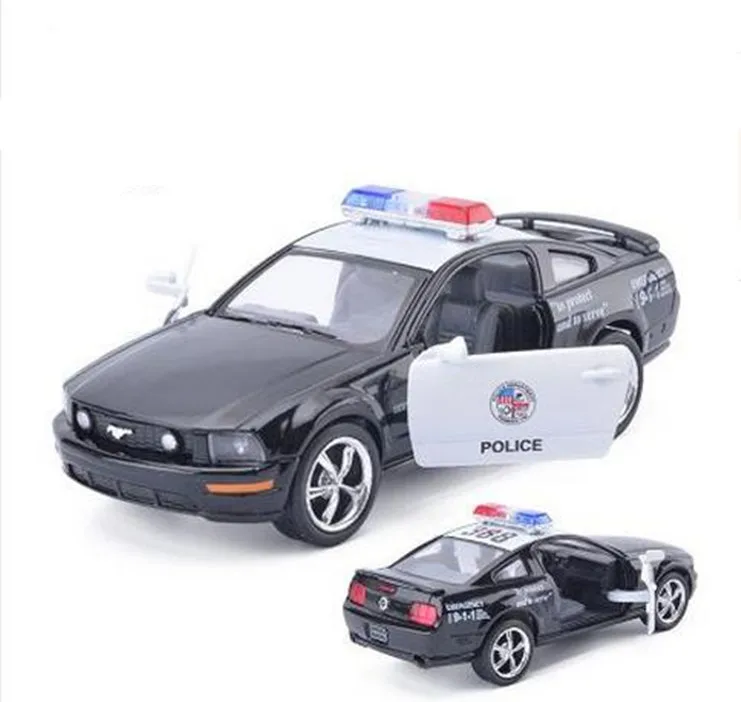 

High simulation Swat cop car model, 1: 36 alloy pull back to the Ford Mustang, 2 open the door toy vehicle, free shipping