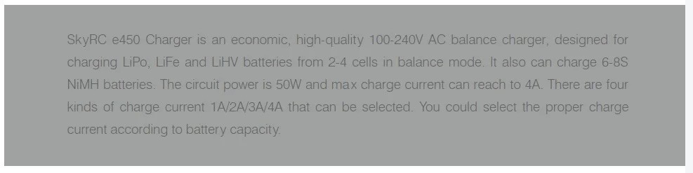 Deligreen SKYRC e450 мульти химический баланс зарядное устройство 2S 3S 4SLiPo LiFe LiHV 6S до 8S NiMH батарея баланс зарядное устройство AC 110 V-240 V