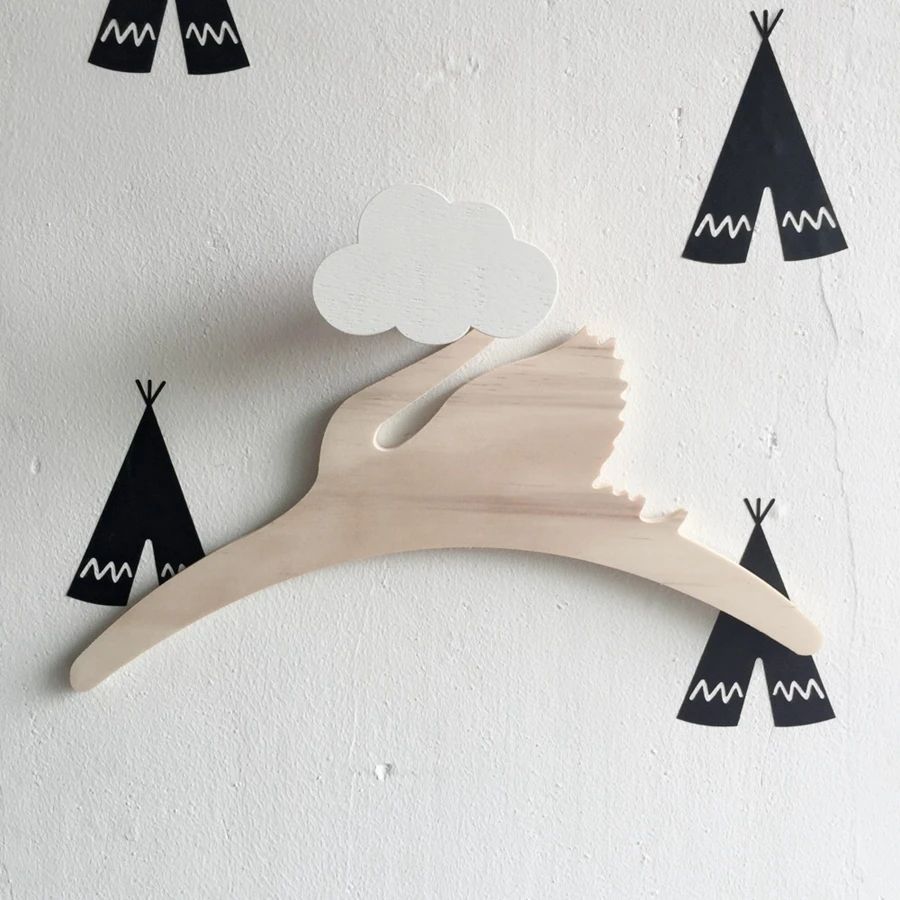 Милый деревянный крючок для одежды для детской комнаты стены Украсить детскую комнату Экологичная вешалка в форме облака крюк украшение детской комнаты