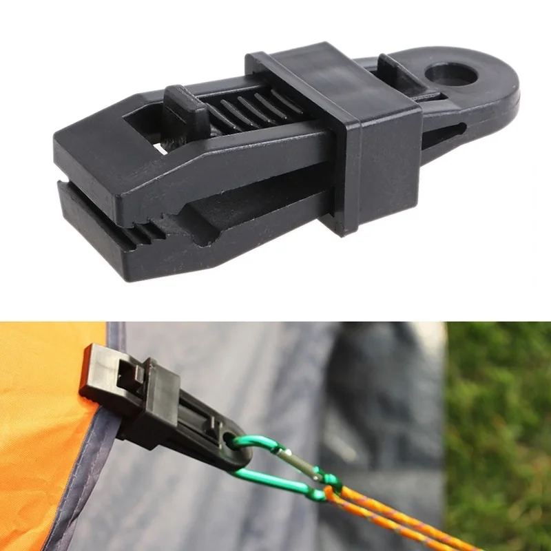 

10Pcs Tents Accessories Awning Wind Rope Clamp Awnings Plastic Clip Tent Pull Point Outdoor Camping Tent Cip Hook