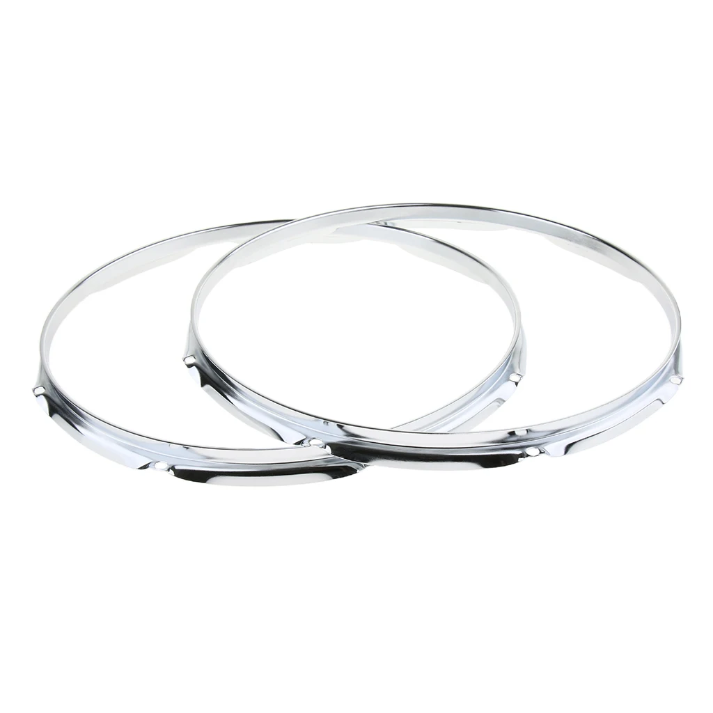 Tooyful 1 Pair Iron Tom Drum Die Cast Hoop Rim Rings Silver for Drum-player Percussion Instrument Accessory