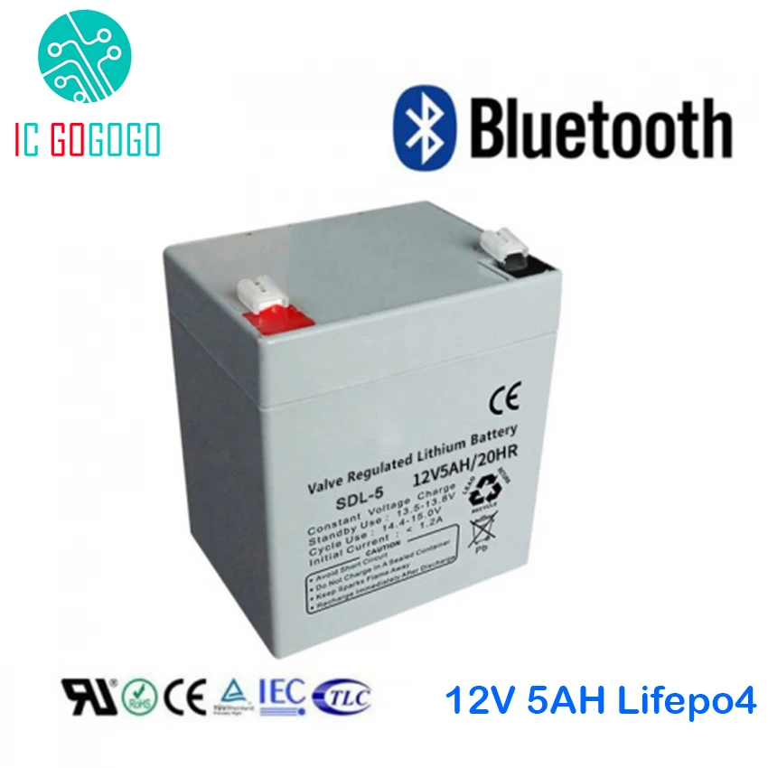 

12V 5AH Lifepo4 Battery Pack Deep 2000 Cycle 3.2V Lithium Iron Phosphate Cells Bluetooth BMS Customized Maintenance UPS Solar
